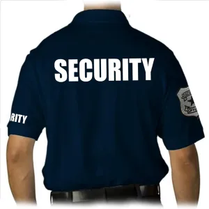 for Men's Security with Embroidery Badge Collar Polo Shirt
