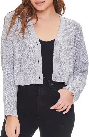 Forever 21 Women's Ribbed Knit Cardigan Sweater