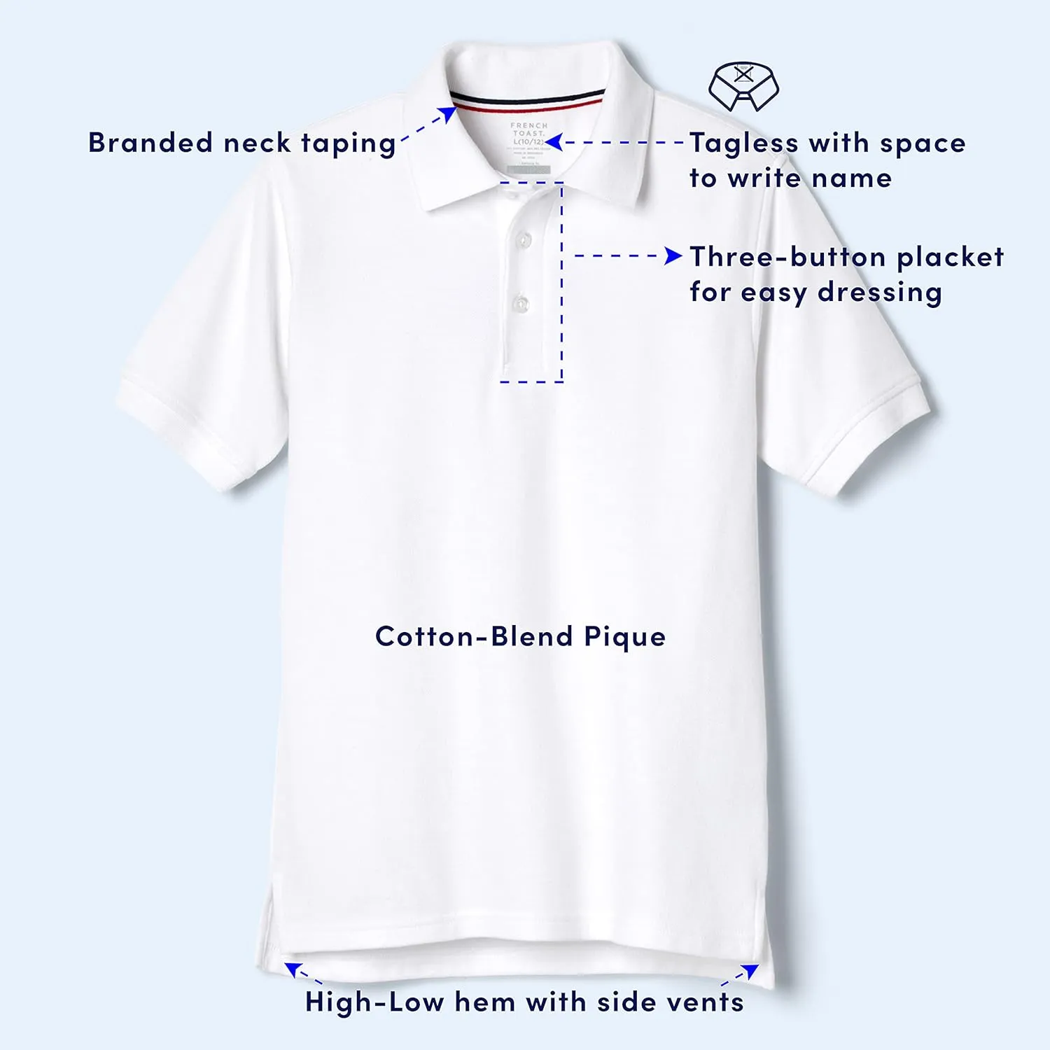 French Toast Boys' Short Sleeve Pique Polo T-Shirt