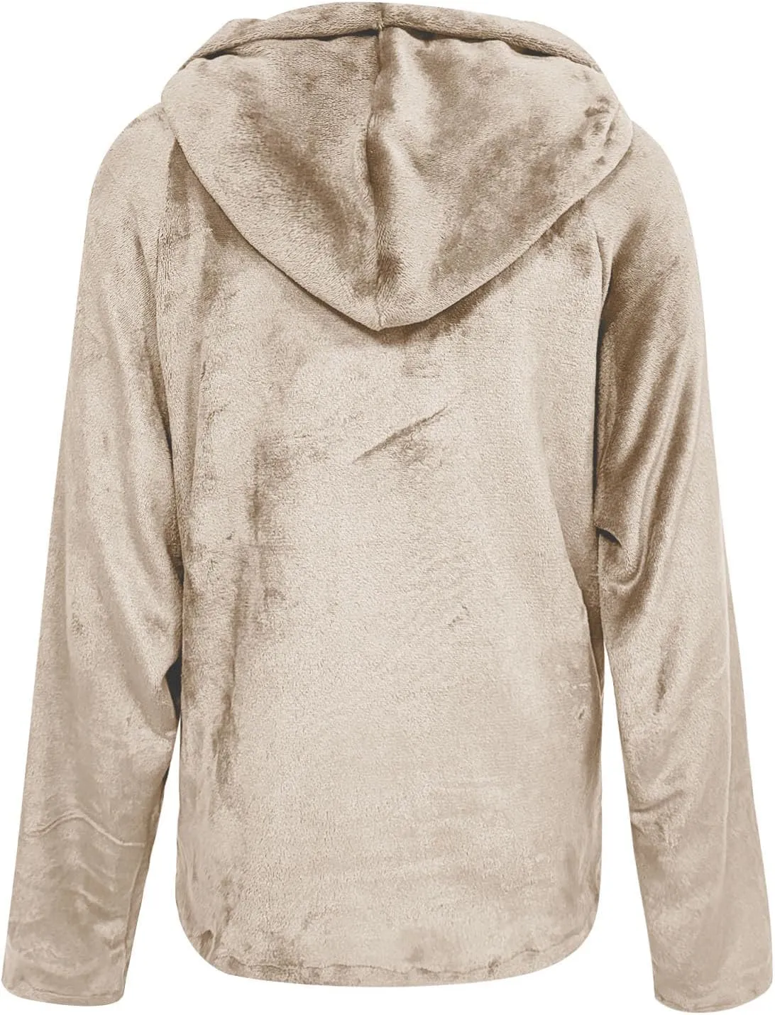 Fuzzy Fleece Hoodie for Women Oversized Sherpa Pullover Sweatshirt Thermal Sweater Winter Outerwear Fluffy Teddy Coat