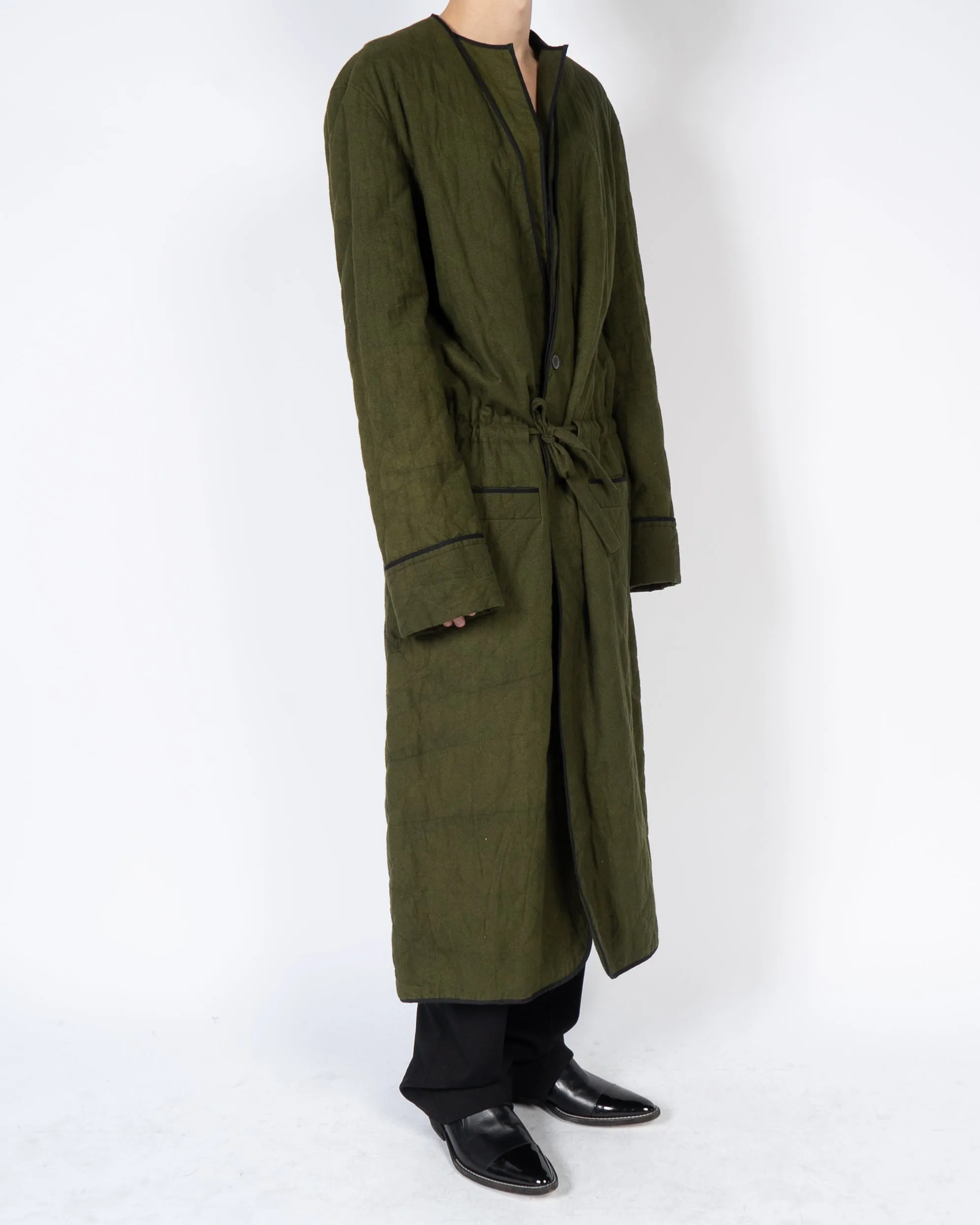 FW16 Khaki Gardone Quilted Long Coat