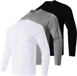 Gary Com Men Long Sleeve T-Shirts Pack Quick Dry Athletic Running Activewear Workout Tee UPF 50  Sun Protection Shirt for Men
