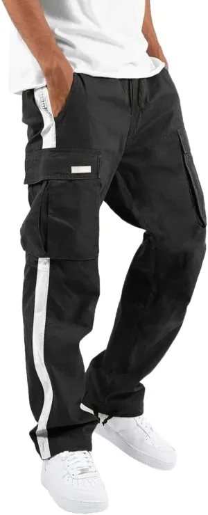 GIERIDUC Mens Casual Pants Relaxed Fit Black and White Plaid Pants Men's Mens Casual Pants Slim Fit Mens Long Jogging Pants