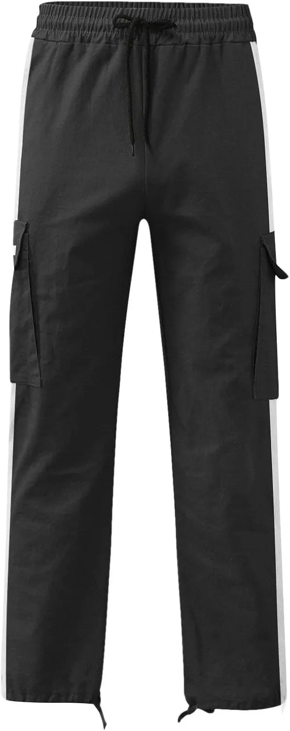 GIERIDUC Mens Casual Pants Relaxed Fit Black and White Plaid Pants Men's Mens Casual Pants Slim Fit Mens Long Jogging Pants