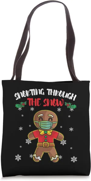 Gingerbread Wearing Face Mask Toilet Paper Hand Sanitizer Tote Bag