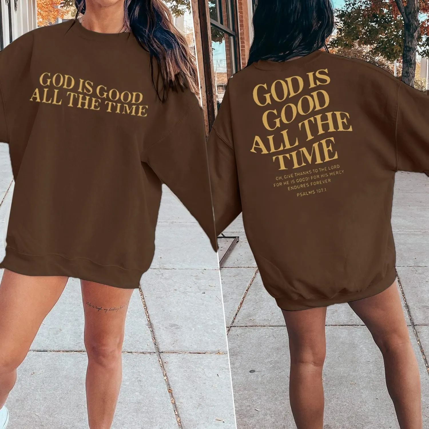 God is Good Sweatshirt Christian Shirts for Women Oversized Jesus Religious Pullover Bible Verse Inspirational Tops