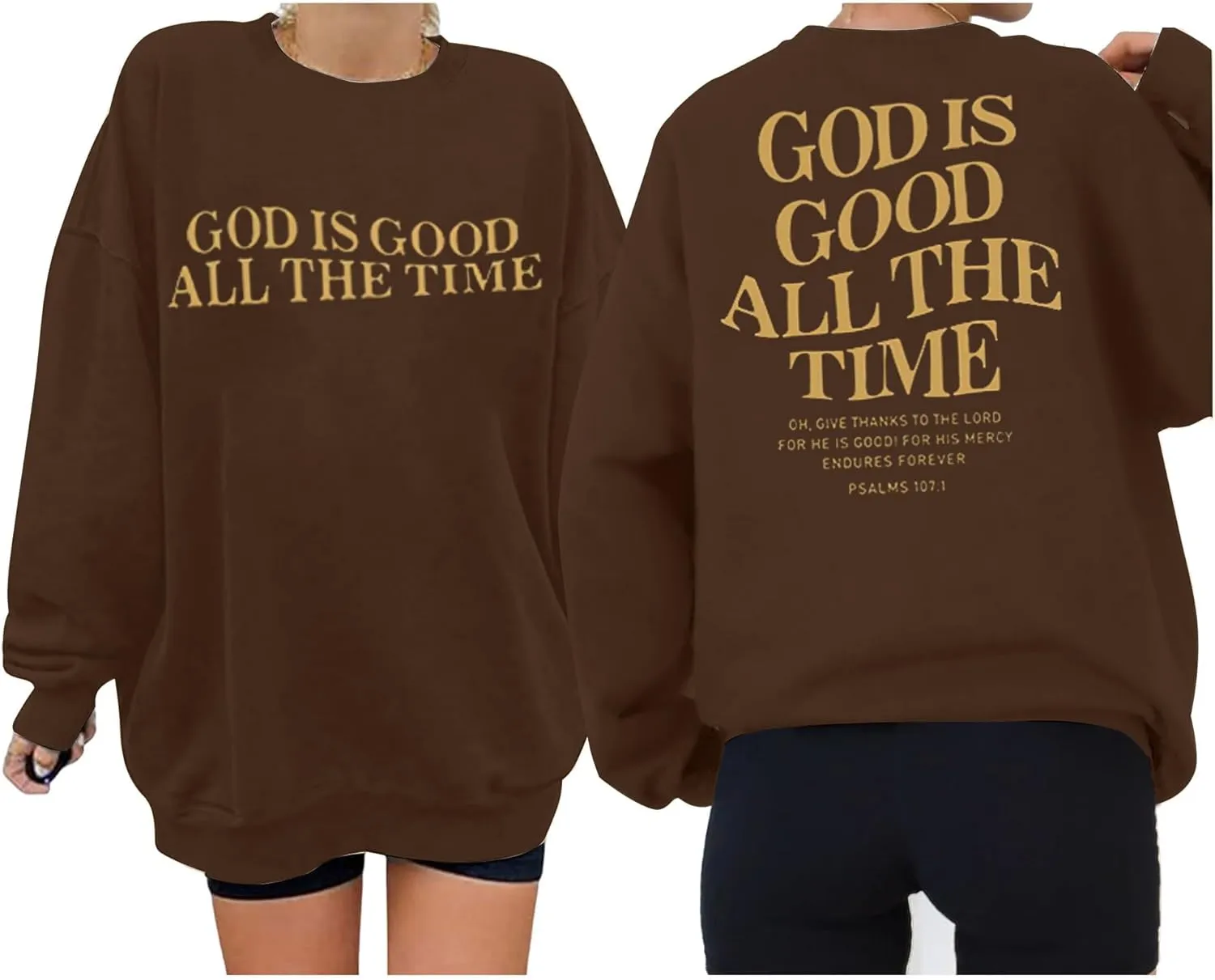 God is Good Sweatshirt Christian Shirts for Women Oversized Jesus Religious Pullover Bible Verse Inspirational Tops