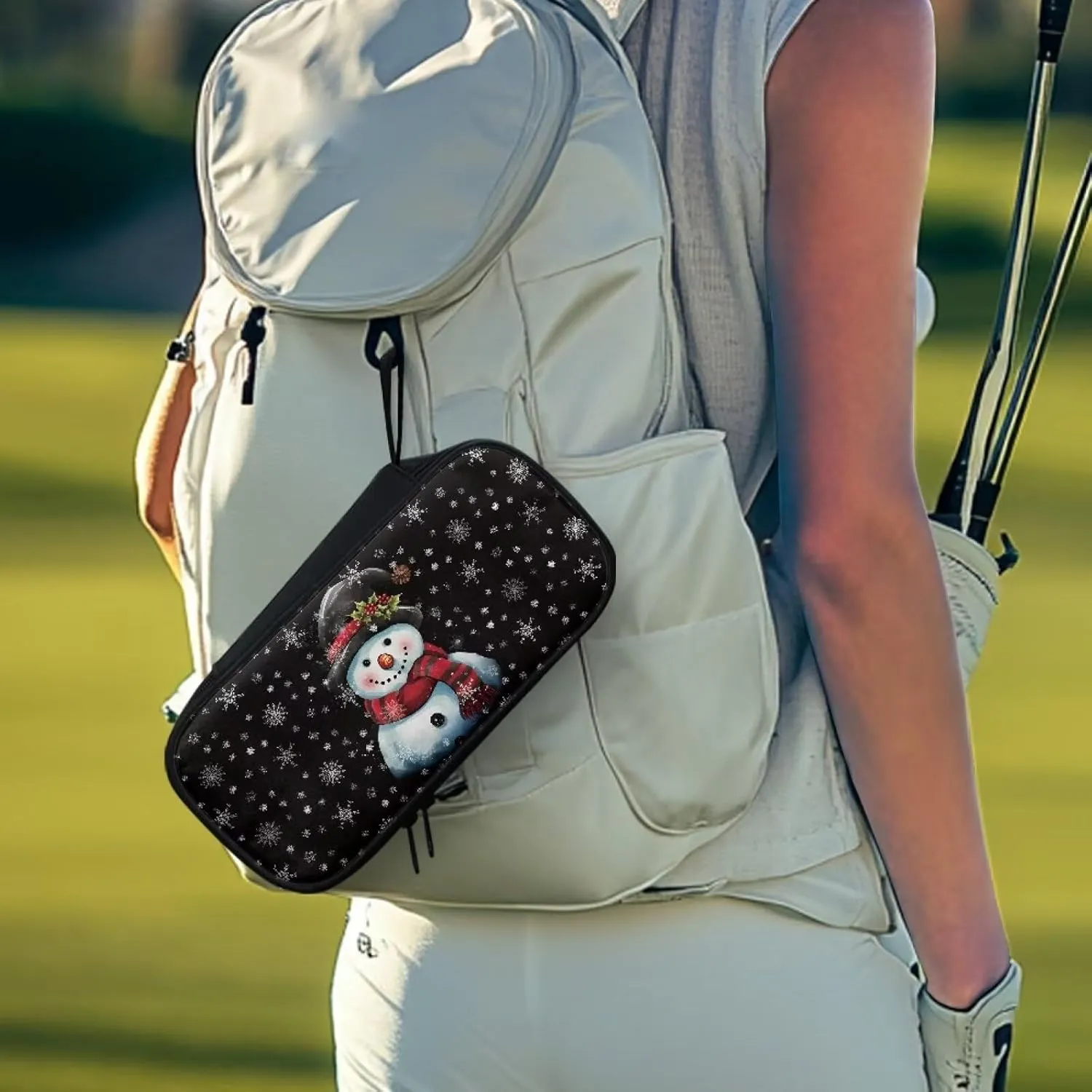 Golf Ball Bag Pouch, Golf Essentials Accessory Bag, Golf Valuables Pouch Golf Gifts for Men Golf Accessories Case Bag