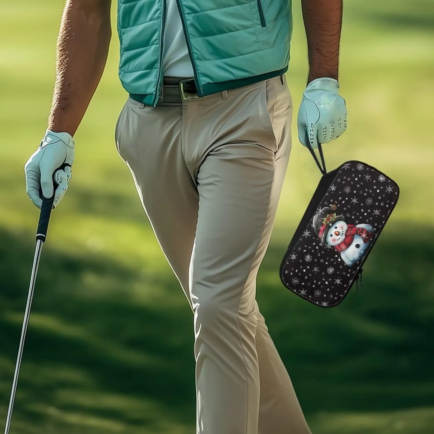 Golf Ball Bag Pouch, Golf Essentials Accessory Bag, Golf Valuables Pouch Golf Gifts for Men Golf Accessories Case Bag