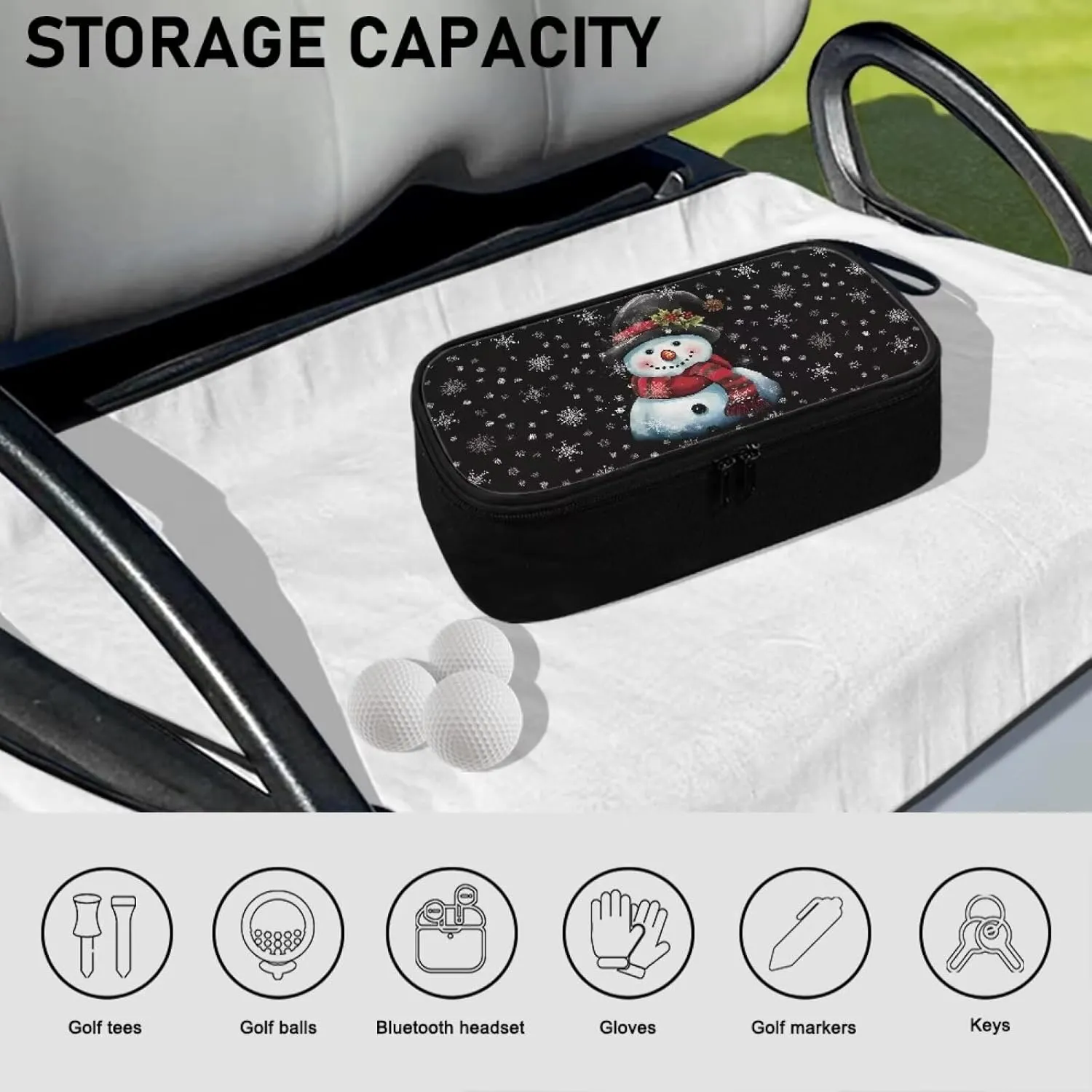 Golf Ball Bag Pouch, Golf Essentials Accessory Bag, Golf Valuables Pouch Golf Gifts for Men Golf Accessories Case Bag