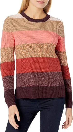 Goodthreads Women's Cotton Shaker Stitch Crewneck Sweater