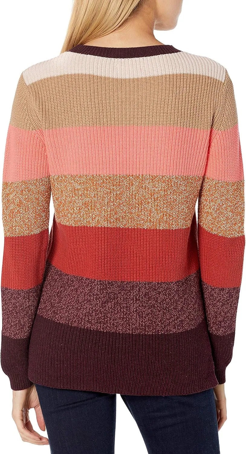 Goodthreads Women's Cotton Shaker Stitch Crewneck Sweater
