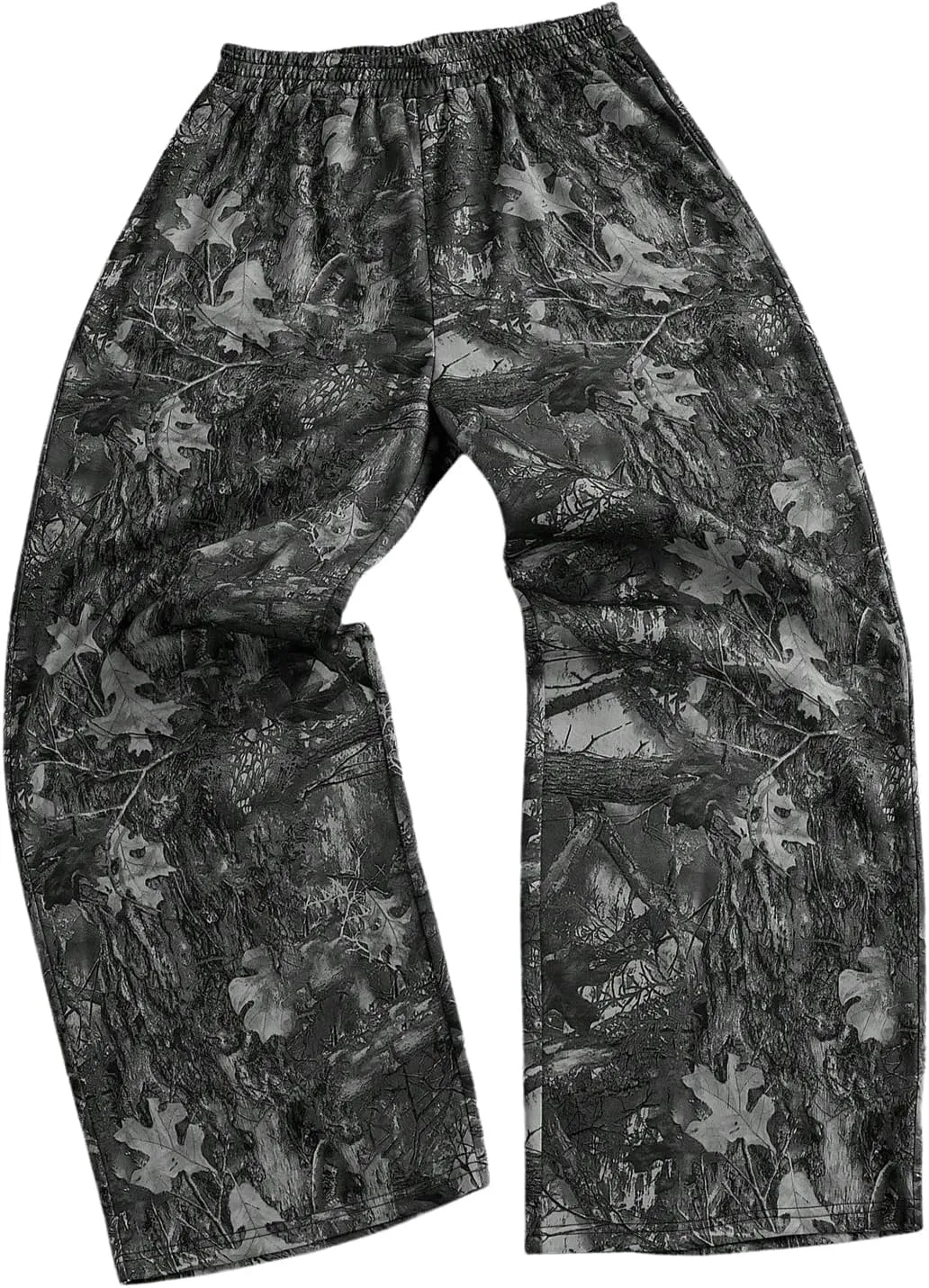 GORGLITTER Men's Camo Pants Y2K Wide Leg Baggy Elastic Waist Stacked Pants Streetwear