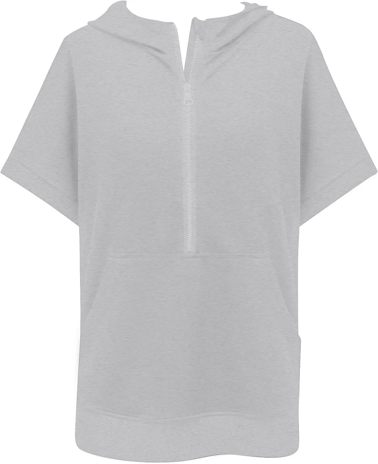 Half Zip Sweatshirt Women Oversized Short Sleeve Hoodies Casual Pullover Tops Loose Fit Summer Shirts with Pockets