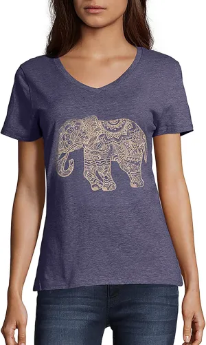 Hanes Women's Short Sleeve V-Neck Graphic T-Shirt