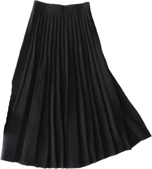 Hgvcfcv Women's Pleated Knit Sweater Midi Skirts