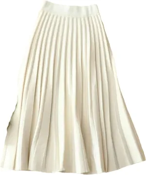 Hgvcfcv Women's Pleated Knit Sweater Midi Skirts