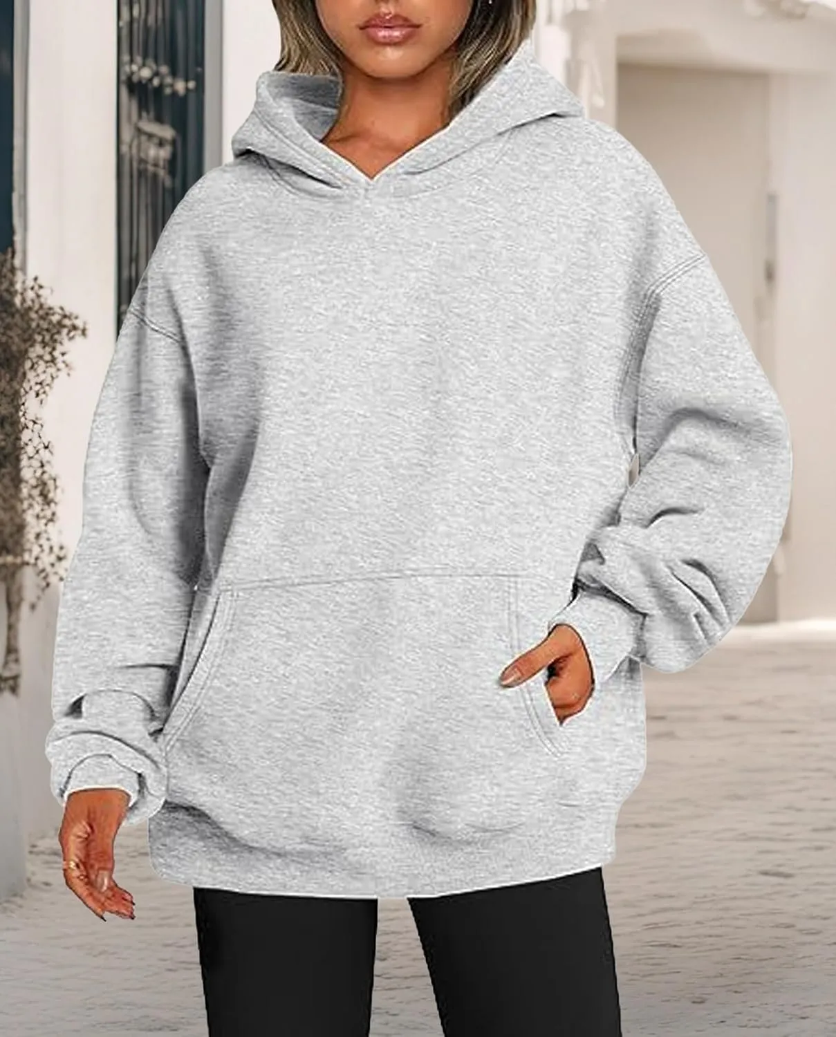 Hoodies for Women Oversized Fleece Tops Pullover Sweatshirts Casual Fall Long Sleeve Sweaters with Pockets