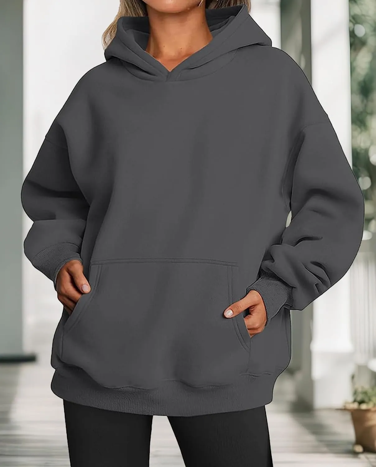 Hoodies for Women Oversized Fleece Tops Pullover Sweatshirts Casual Fall Long Sleeve Sweaters with Pockets