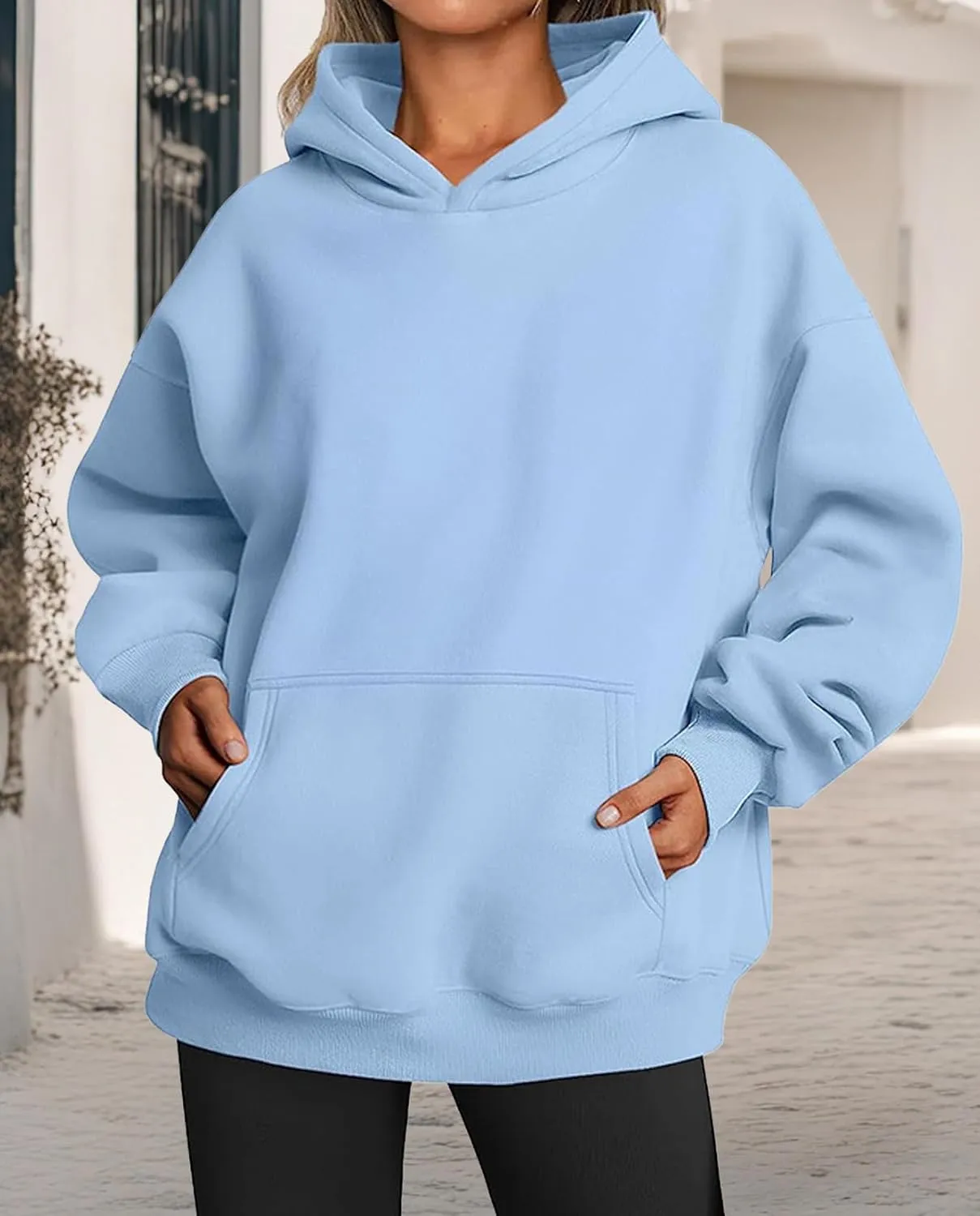 Hoodies for Women Oversized Fleece Tops Pullover Sweatshirts Casual Fall Long Sleeve Sweaters with Pockets