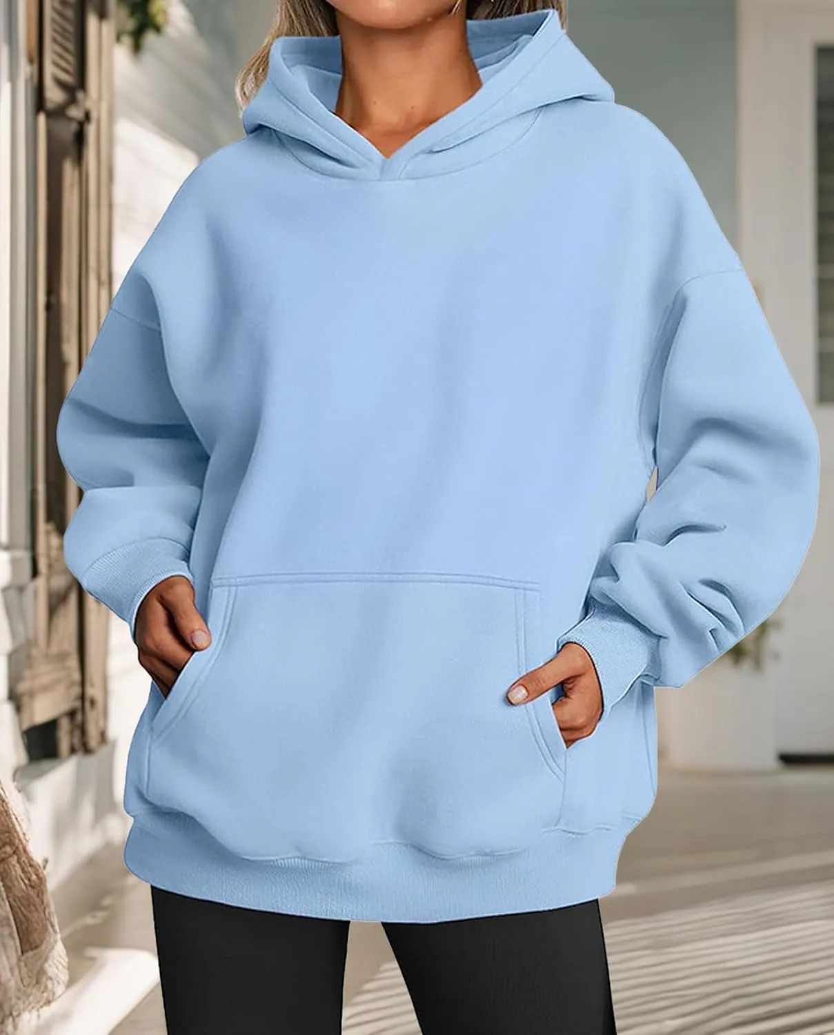Hoodies for Women Oversized Fleece Tops Pullover Sweatshirts Casual Fall Long Sleeve Sweaters with Pockets