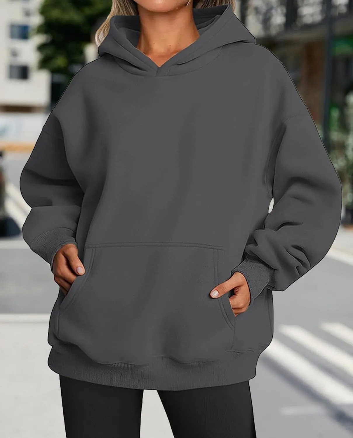 Hoodies for Women Oversized Fleece Tops Pullover Sweatshirts Casual Fall Long Sleeve Sweaters with Pockets