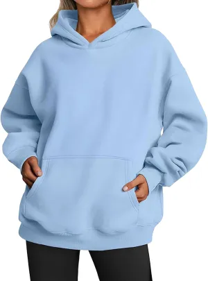 Hoodies for Women Oversized Fleece Tops Pullover Sweatshirts Casual Fall Long Sleeve Sweaters with Pockets