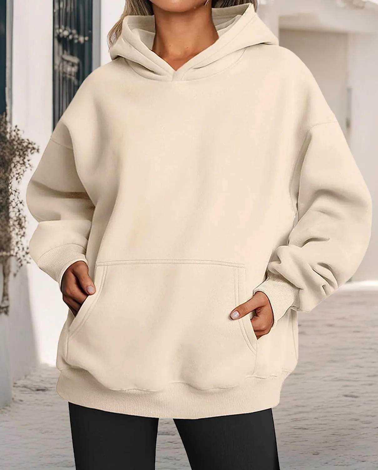Hoodies for Women Oversized Fleece Tops Pullover Sweatshirts Casual Fall Long Sleeve Sweaters with Pockets