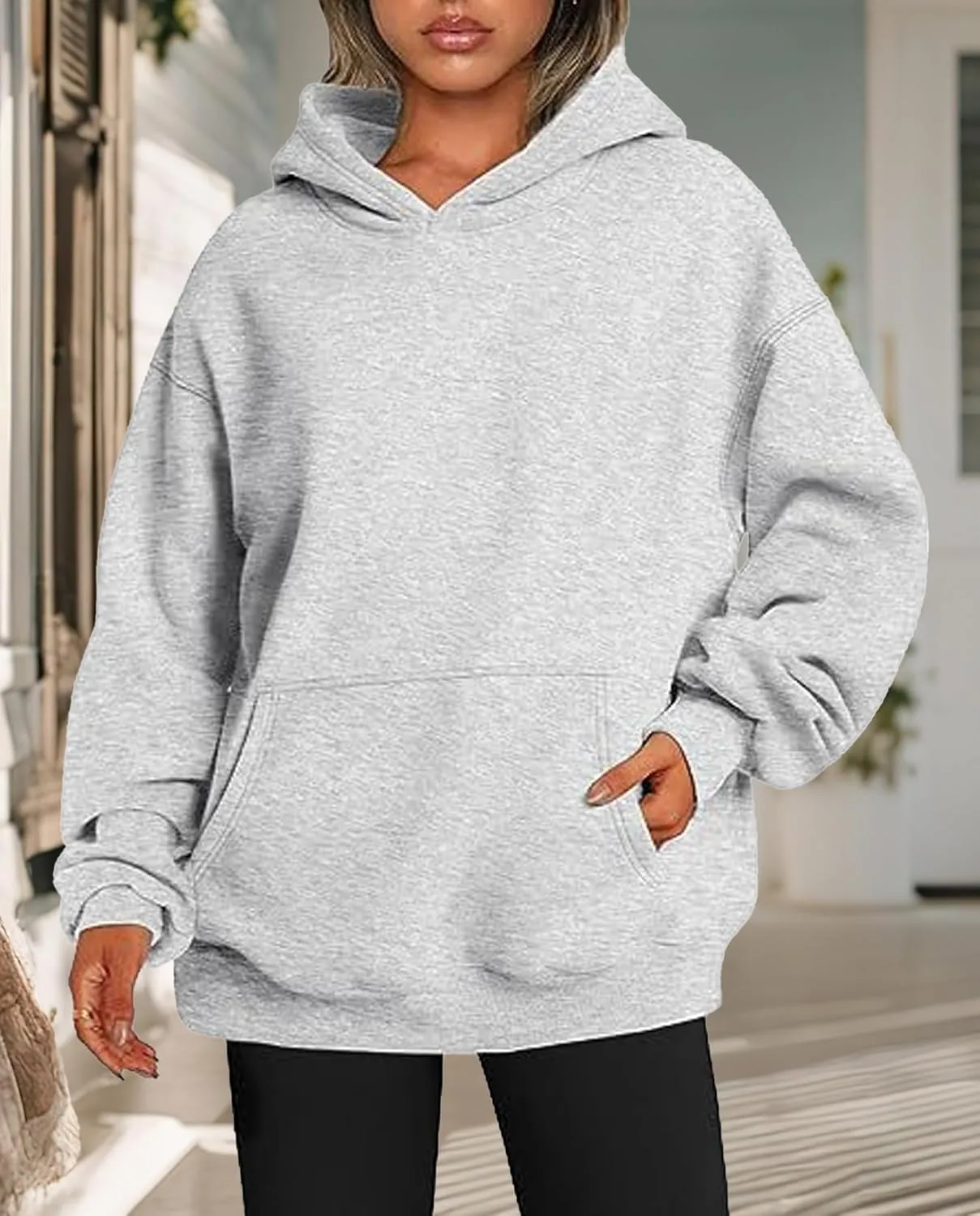 Hoodies for Women Oversized Fleece Tops Pullover Sweatshirts Casual Fall Long Sleeve Sweaters with Pockets