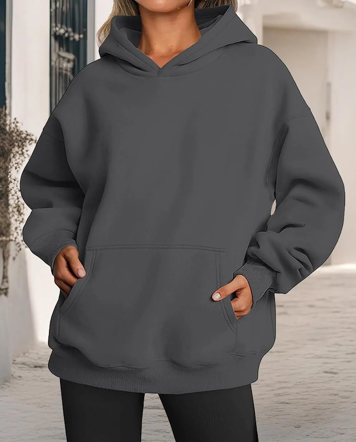 Hoodies for Women Oversized Fleece Tops Pullover Sweatshirts Casual Fall Long Sleeve Sweaters with Pockets