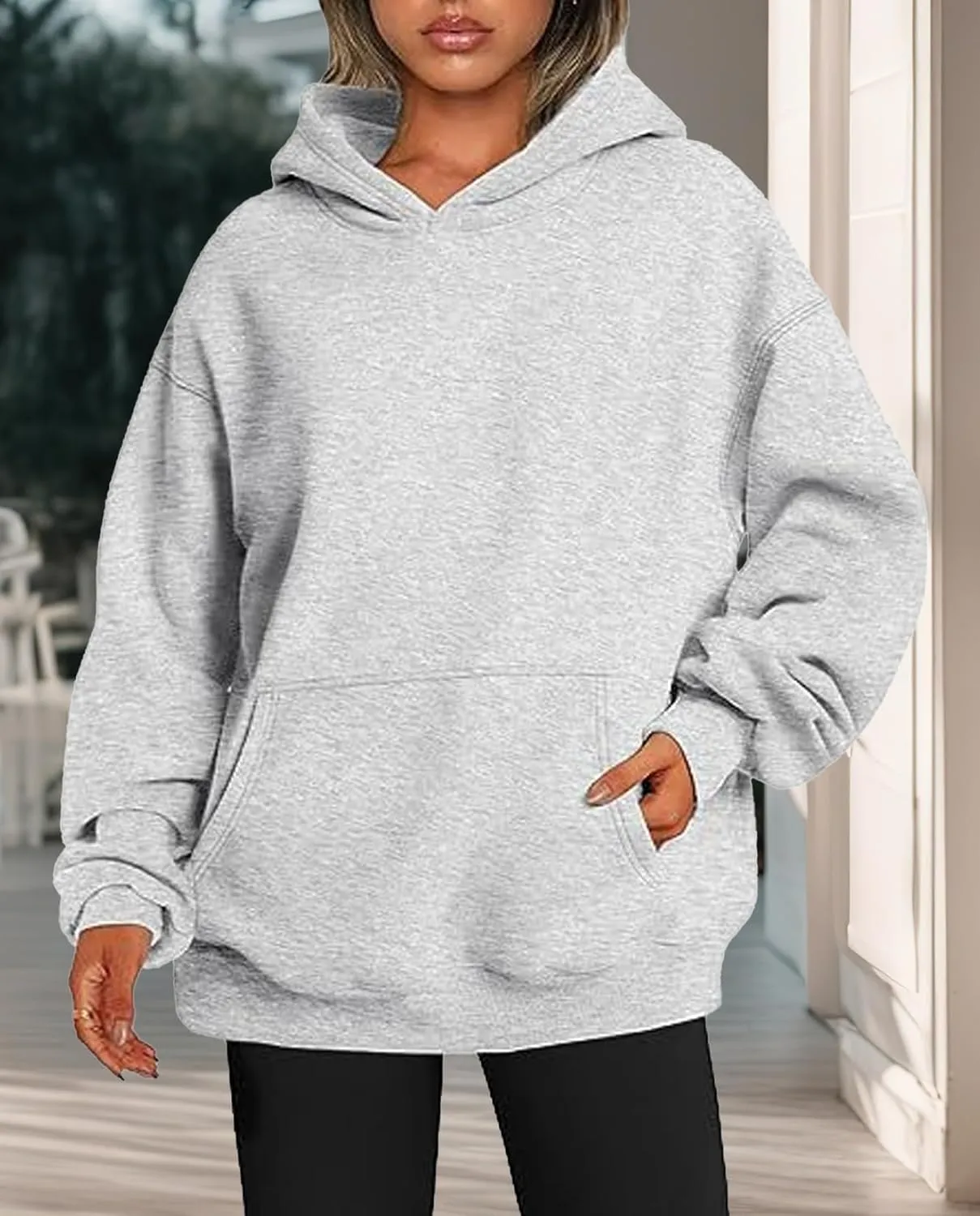 Hoodies for Women Oversized Fleece Tops Pullover Sweatshirts Casual Fall Long Sleeve Sweaters with Pockets
