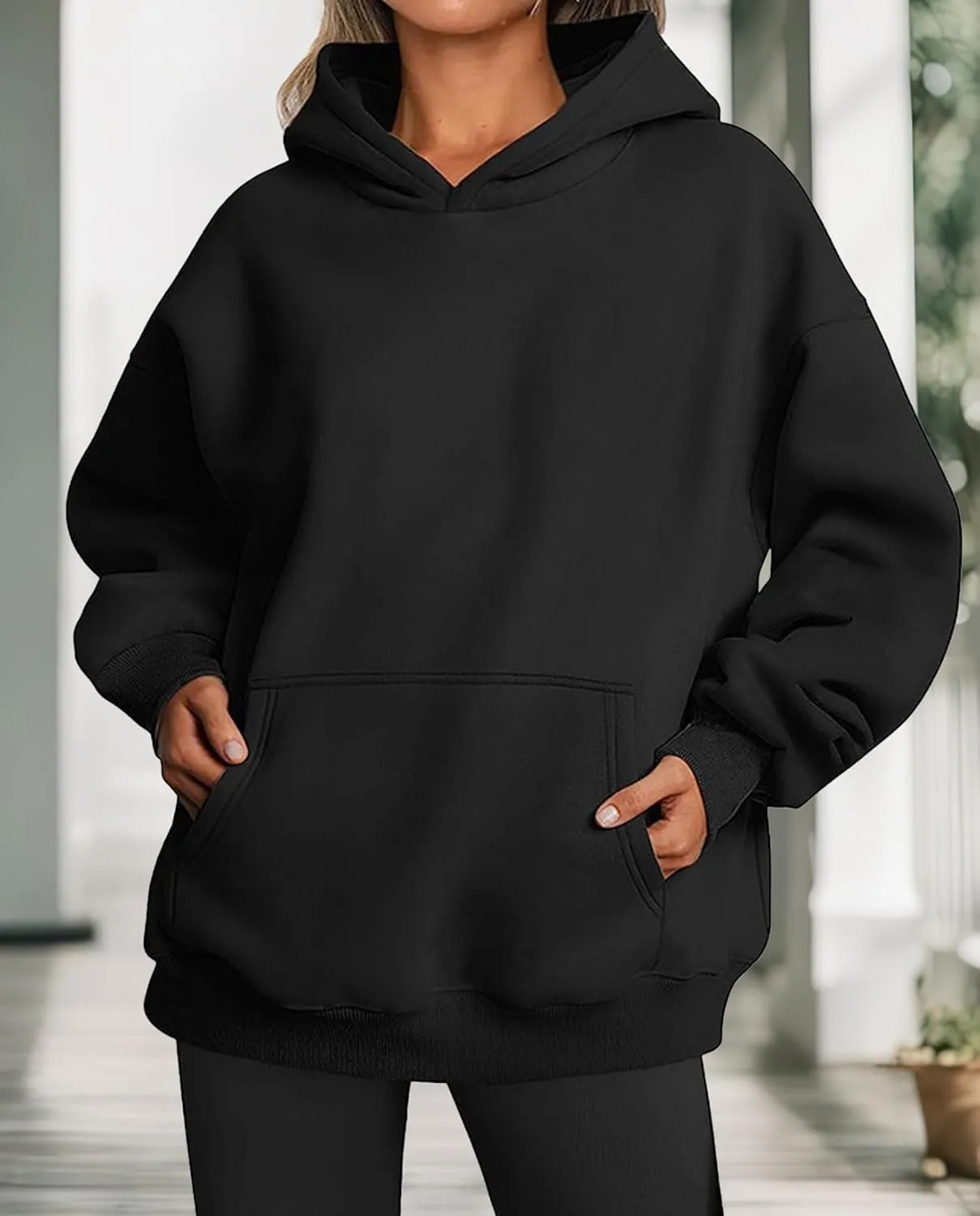 Hoodies for Women Oversized Fleece Tops Pullover Sweatshirts Casual Fall Long Sleeve Sweaters with Pockets