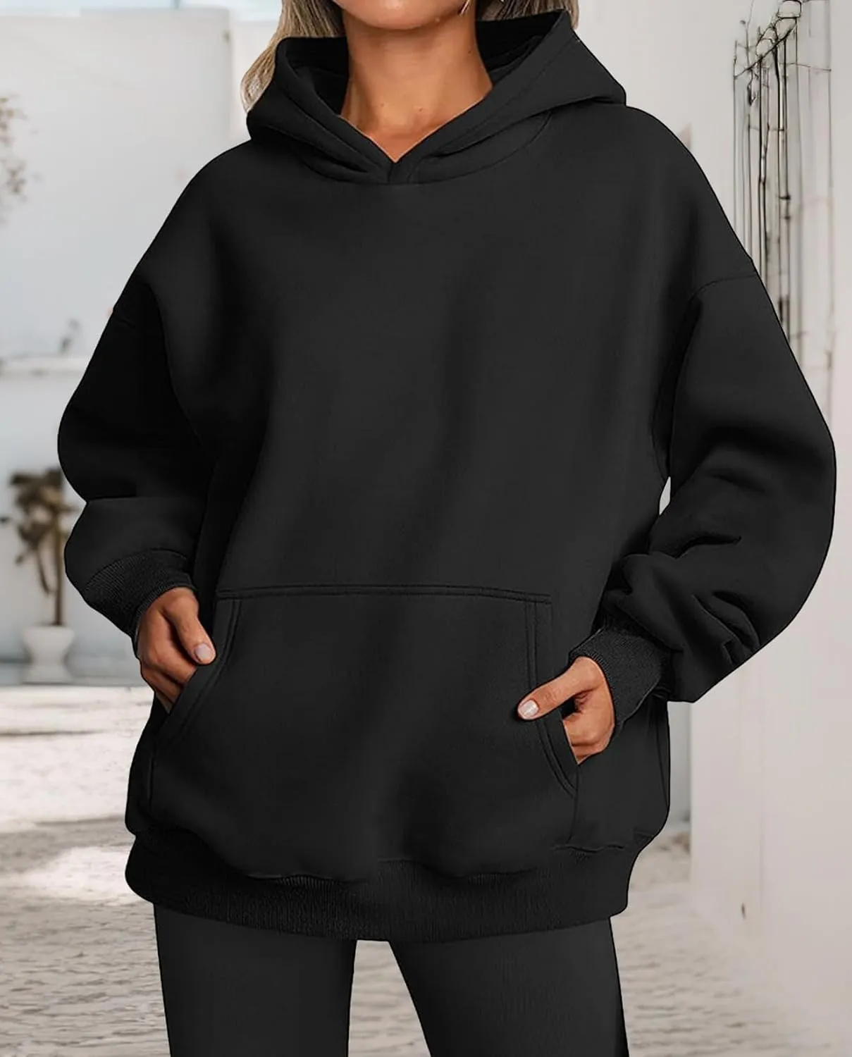Hoodies for Women Oversized Fleece Tops Pullover Sweatshirts Casual Fall Long Sleeve Sweaters with Pockets