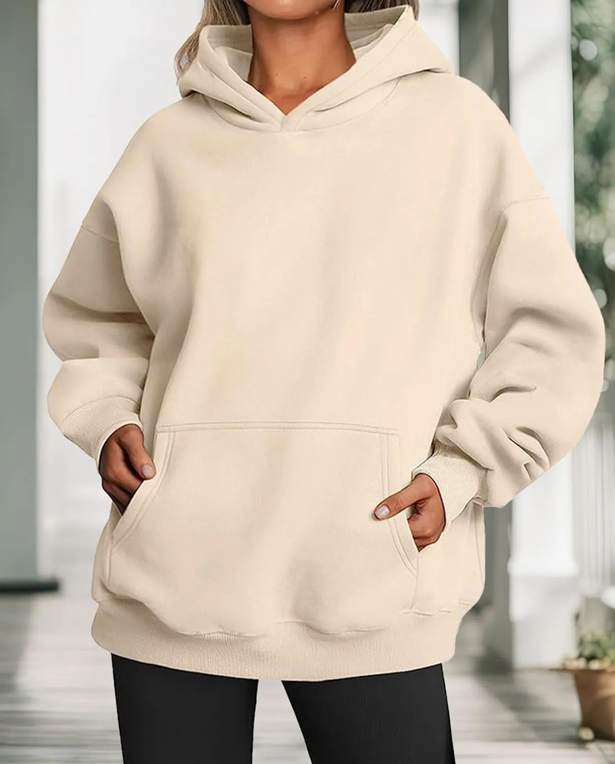 Hoodies for Women Oversized Fleece Tops Pullover Sweatshirts Casual Fall Long Sleeve Sweaters with Pockets