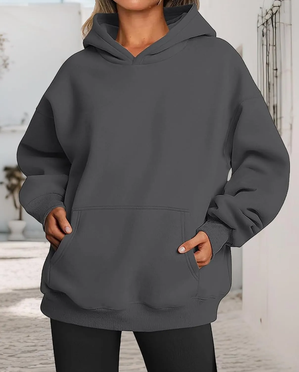 Hoodies for Women Oversized Fleece Tops Pullover Sweatshirts Casual Fall Long Sleeve Sweaters with Pockets