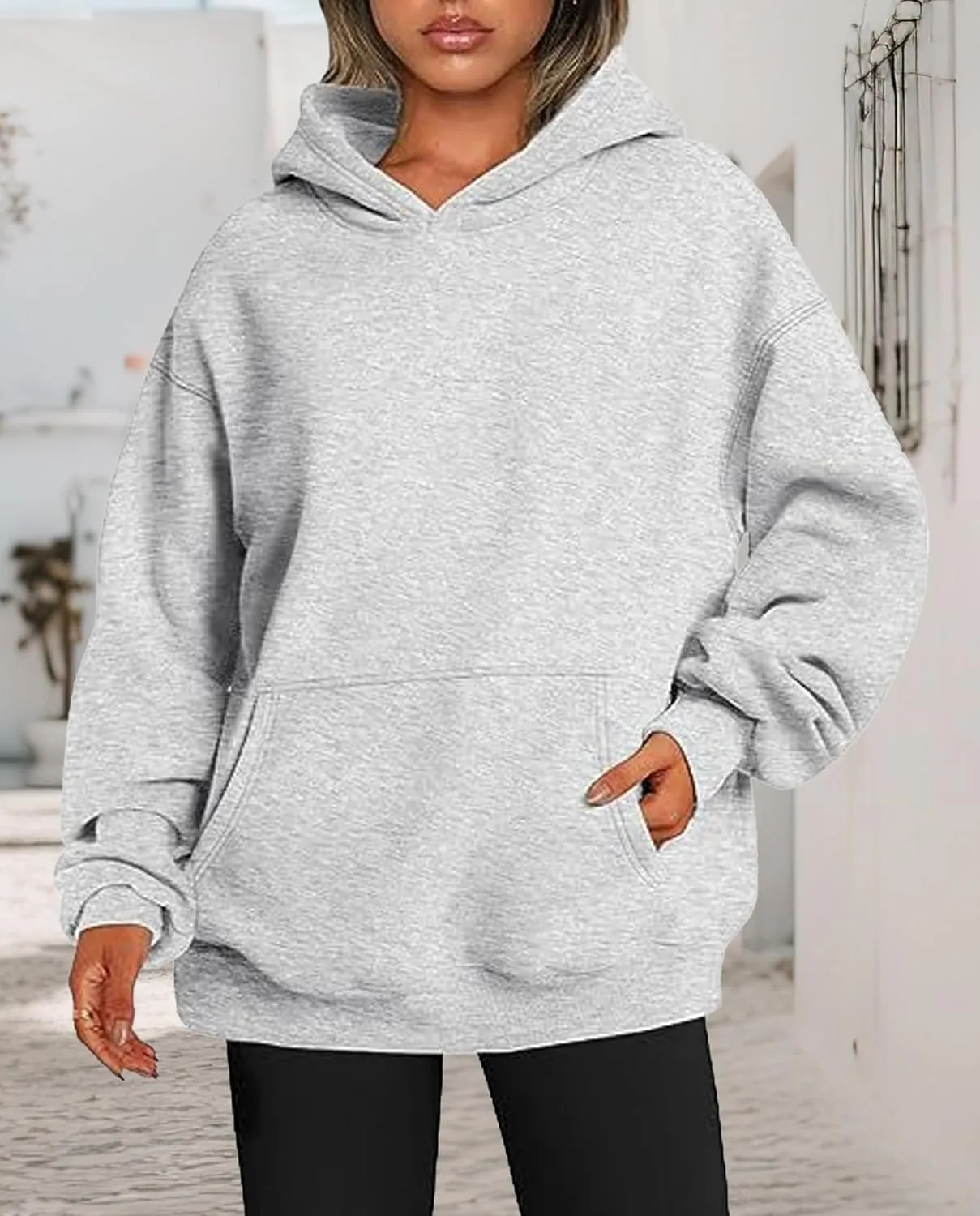 Hoodies for Women Oversized Fleece Tops Pullover Sweatshirts Casual Fall Long Sleeve Sweaters with Pockets