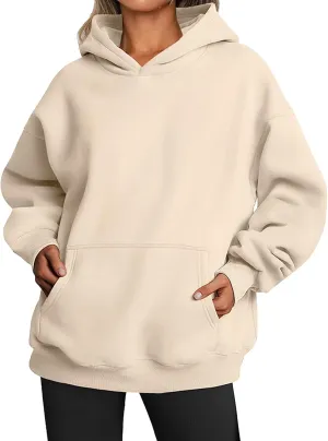 Hoodies for Women Oversized Fleece Tops Pullover Sweatshirts Casual Fall Long Sleeve Sweaters with Pockets
