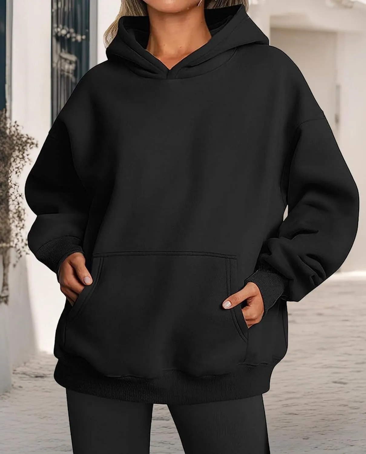 Hoodies for Women Oversized Fleece Tops Pullover Sweatshirts Casual Fall Long Sleeve Sweaters with Pockets