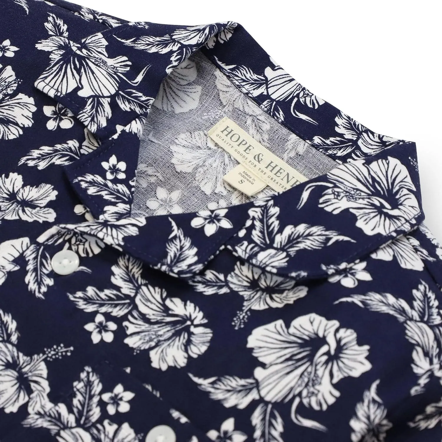 Hope & Henry Boys' Linen Short Sleeve Button Down Shirt