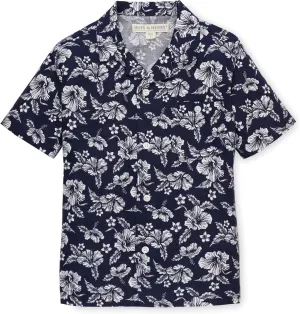 Hope & Henry Boys' Linen Short Sleeve Button Down Shirt