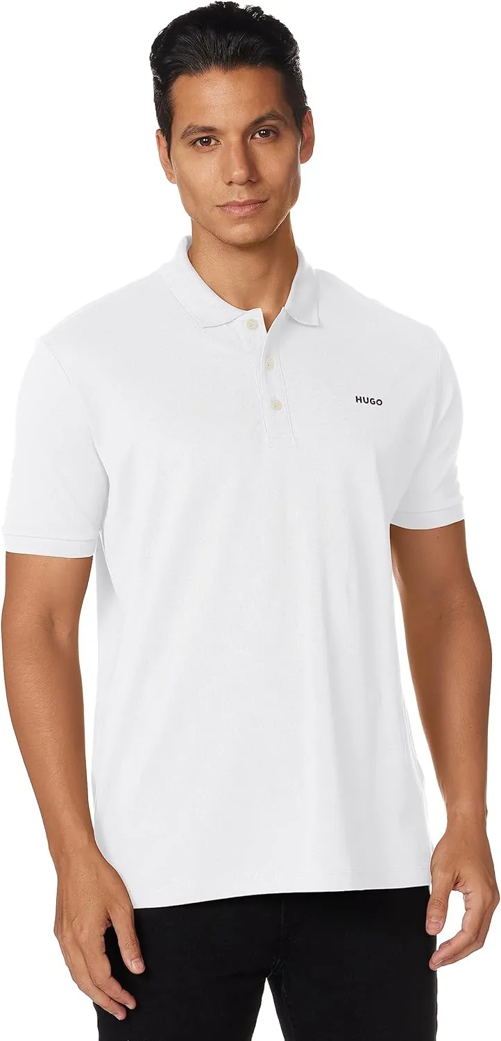 HUGO Men's Regular Fit Logo Short Sleeve Polo Shirt