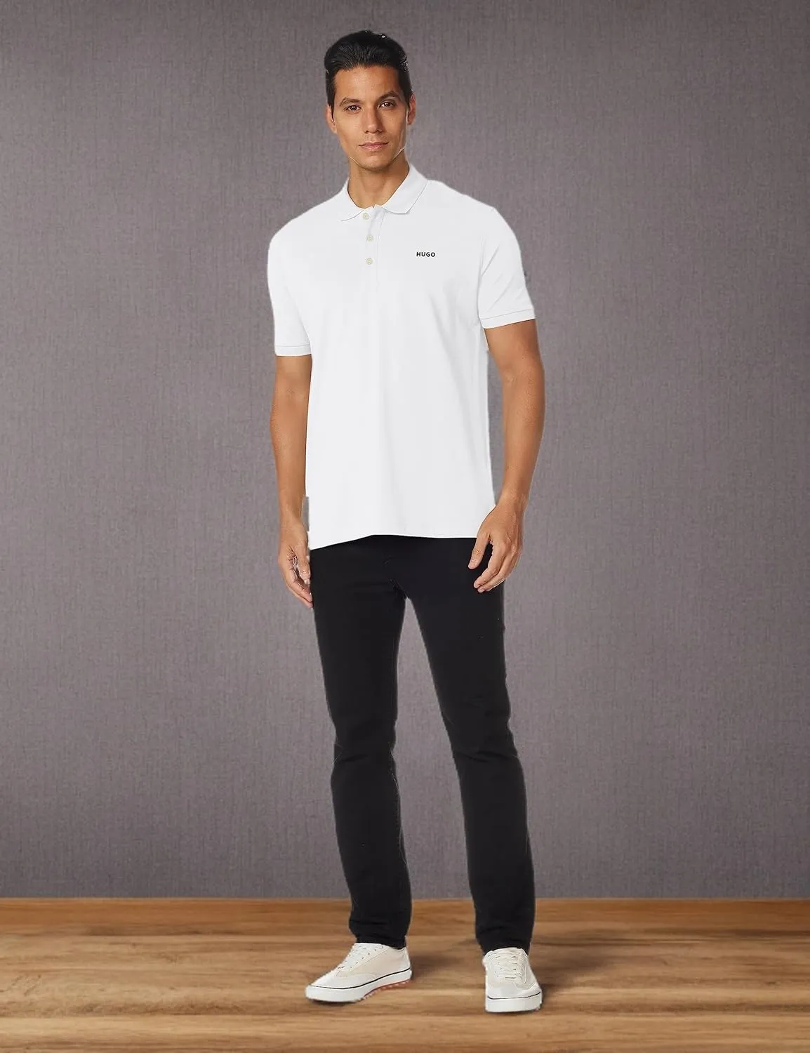 HUGO Men's Regular Fit Logo Short Sleeve Polo Shirt
