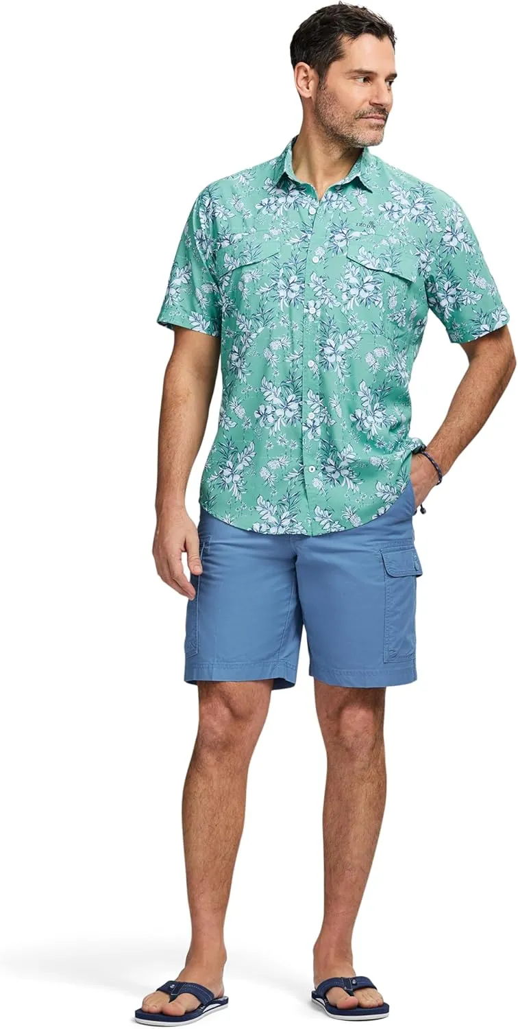IZOD Men's Sunshield Performance Button Down Short Sleeve Shirt