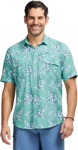 IZOD Men's Sunshield Performance Button Down Short Sleeve Shirt