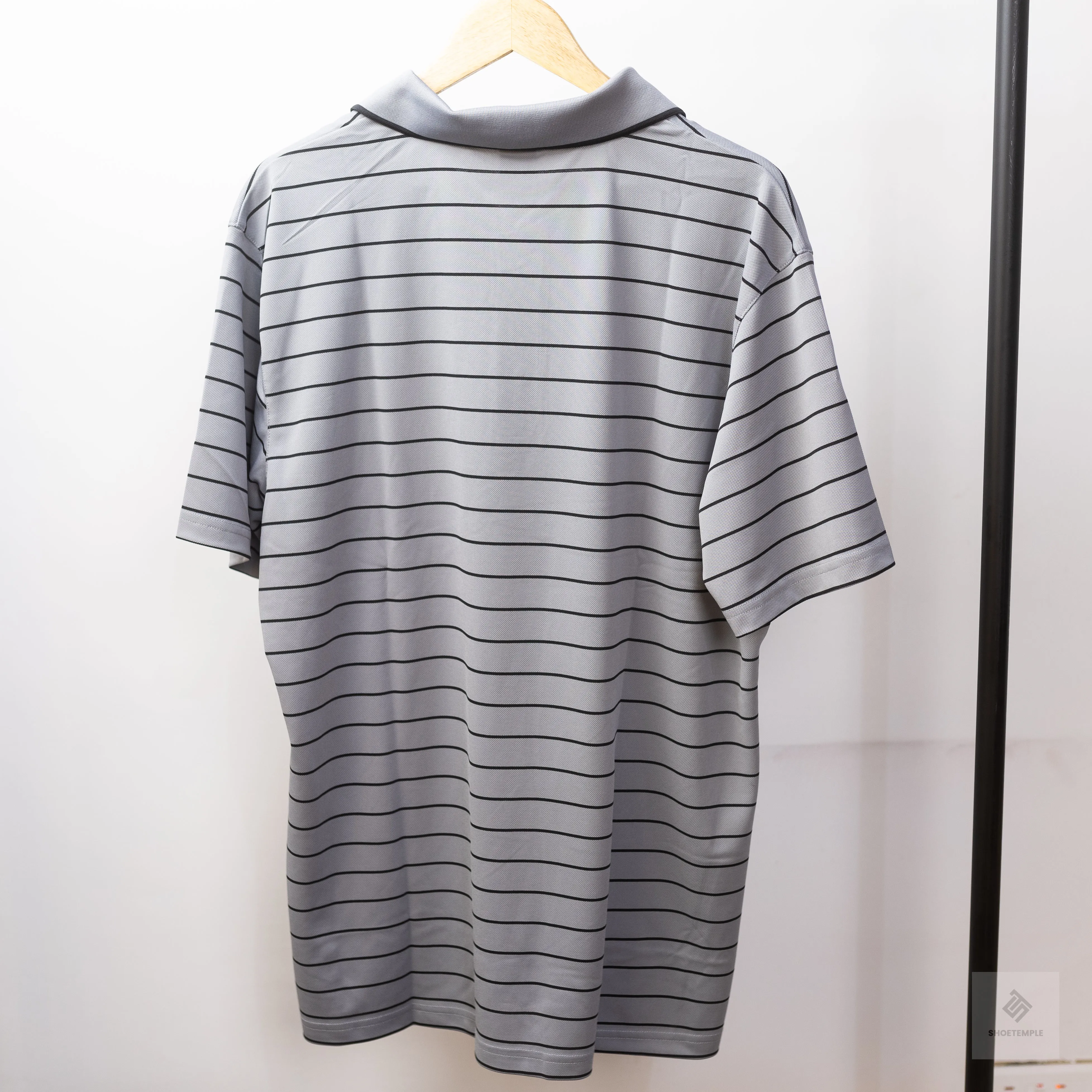 King Gee Moisture Wicking Striped Polo Shirt - Grey