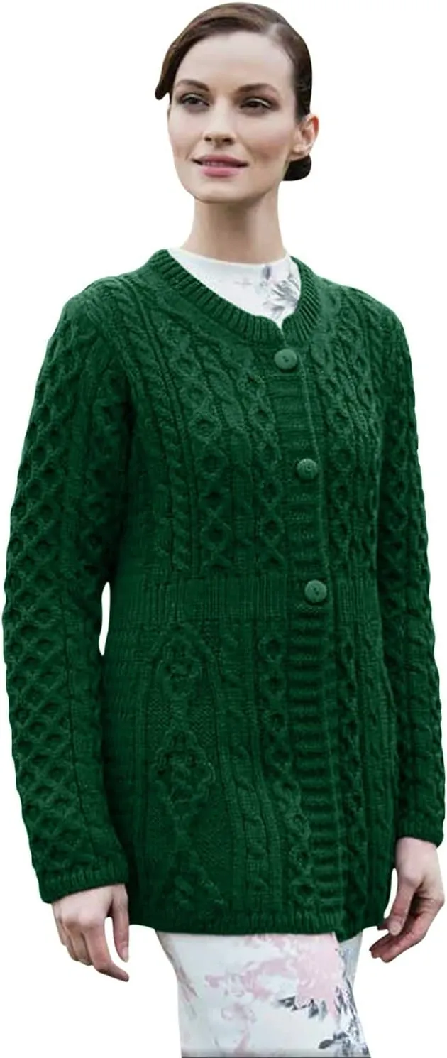 Ladies 100% Merino Wool A Line Cardigan Made in Ireland