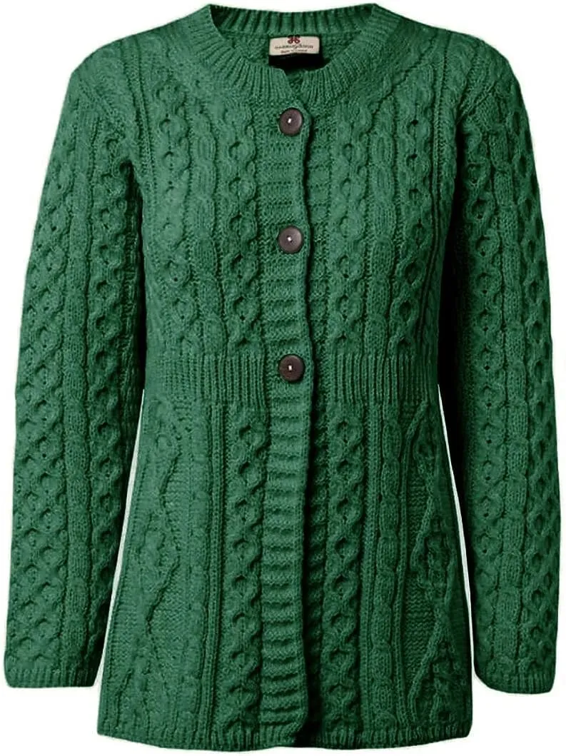 Ladies 100% Merino Wool A Line Cardigan Made in Ireland