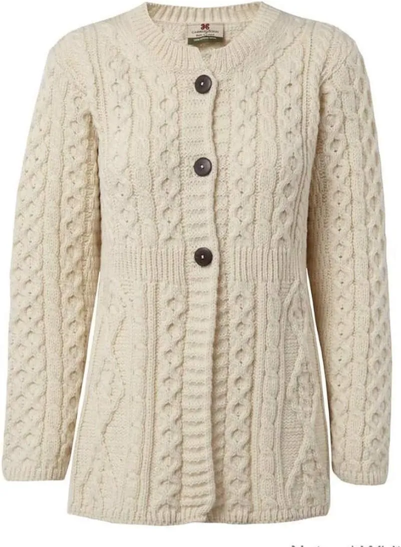 Ladies 100% Merino Wool A Line Cardigan Made in Ireland