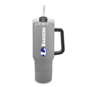 Lampasas Badgers 40oz. Travel Tumbler With Handle And Straw
