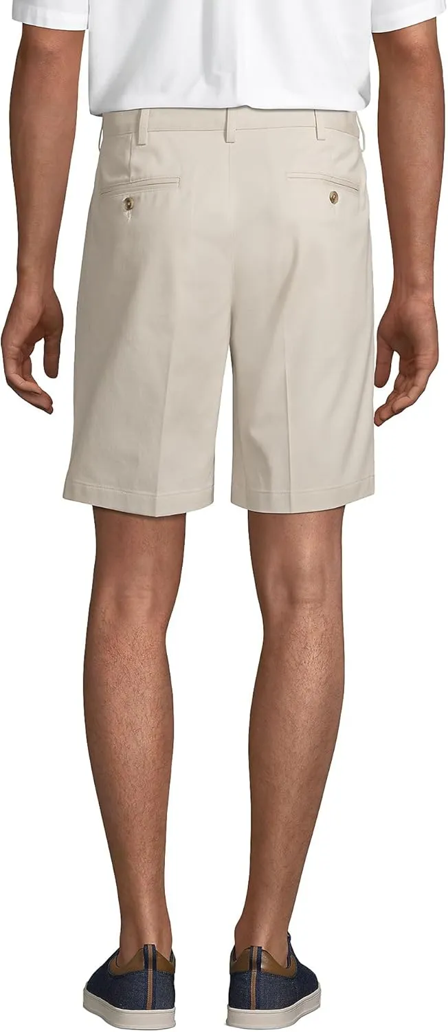 Lands' End Men's Comfort Waist Pleated 9" No Iron Chino Shorts